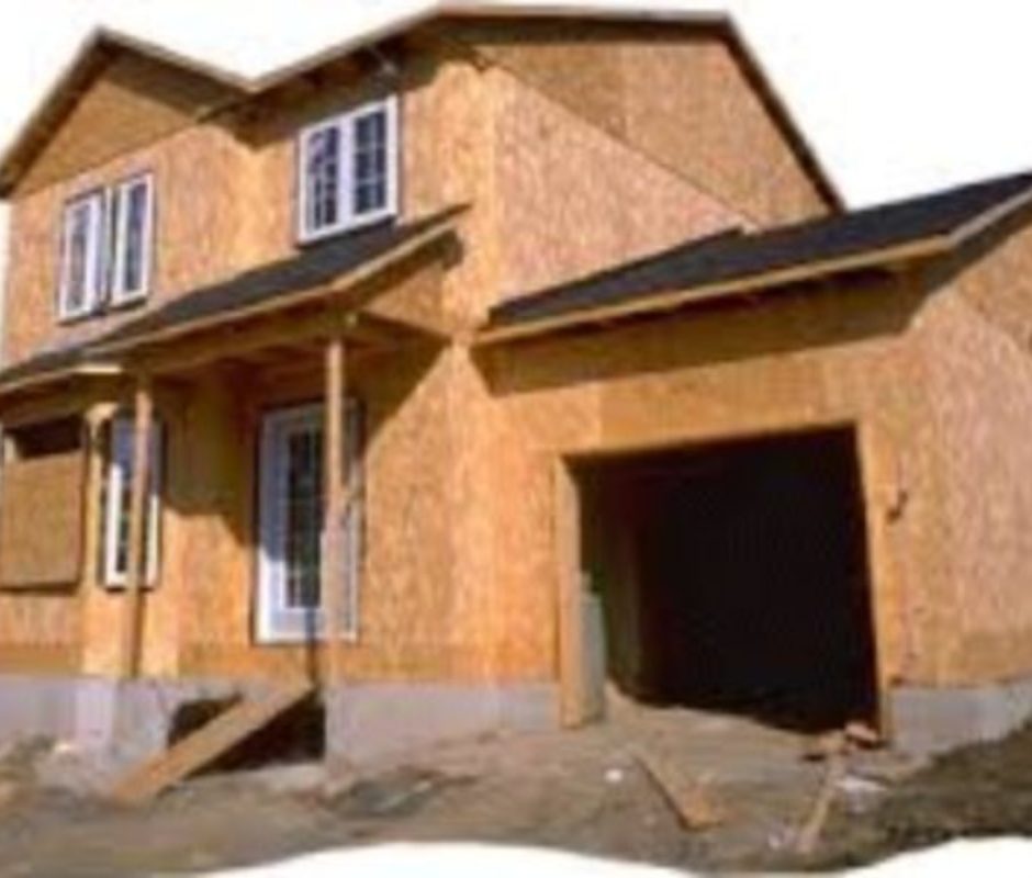 A house with some windows and doors in it