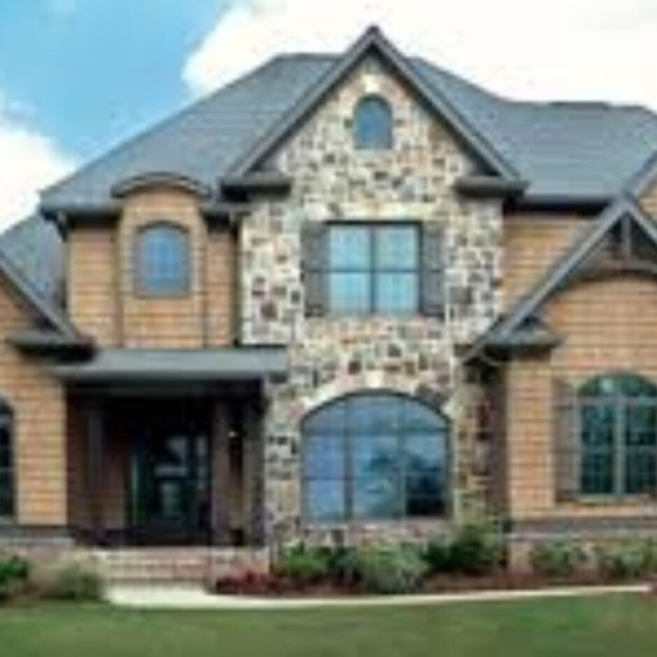 A large house with many windows and doors.