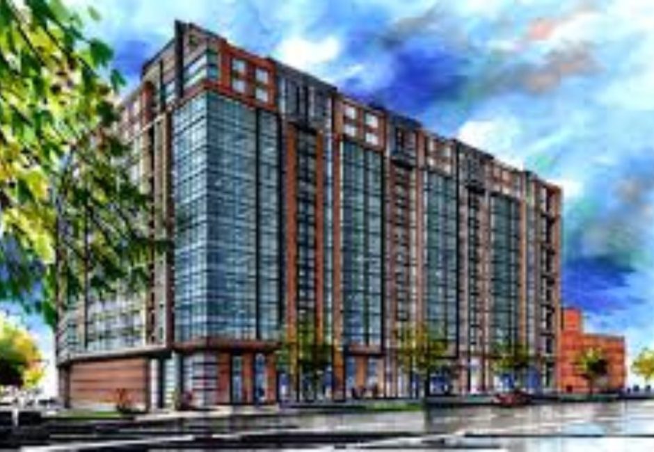 A rendering of the building that is being built.