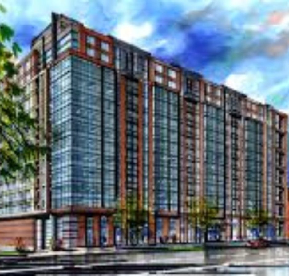 A rendering of the building that is being built.