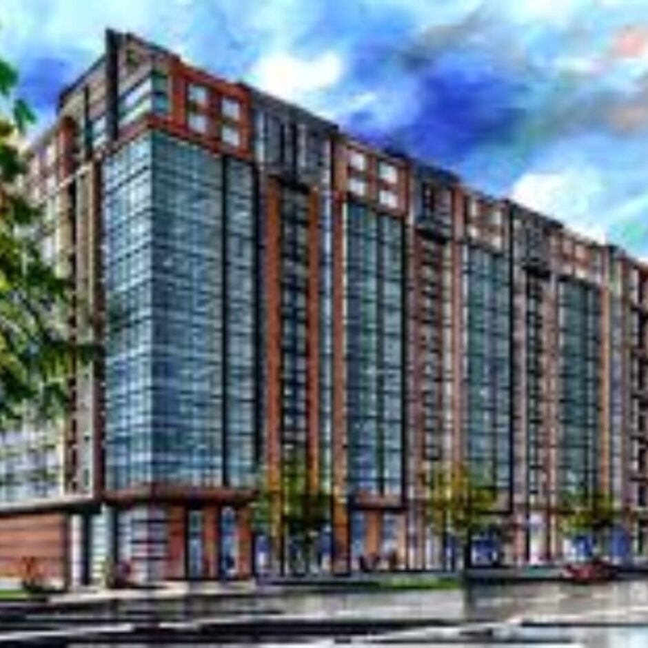 A rendering of the building that is being built.
