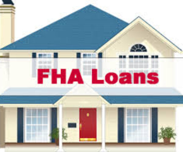 A house with the words fha loans on it.