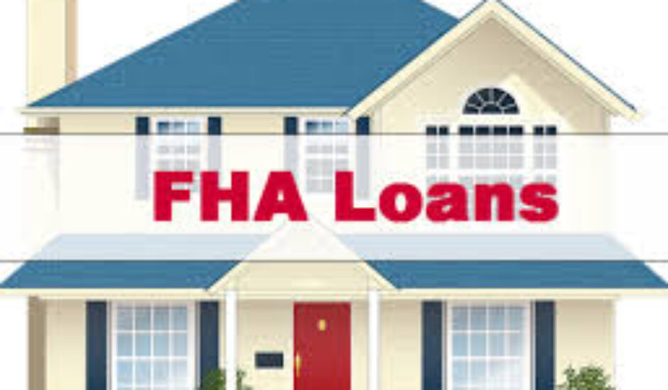 A house with the words fha loans on it.