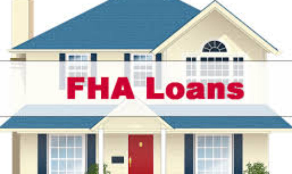 A house with the words fha loans on it.