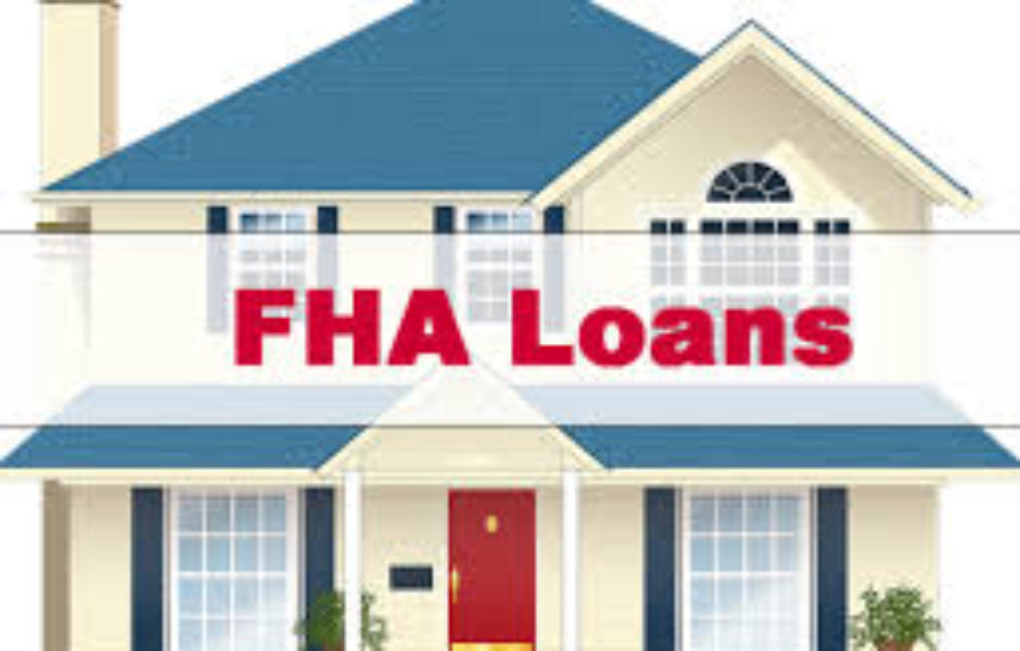 A house with the words fha loans on it.