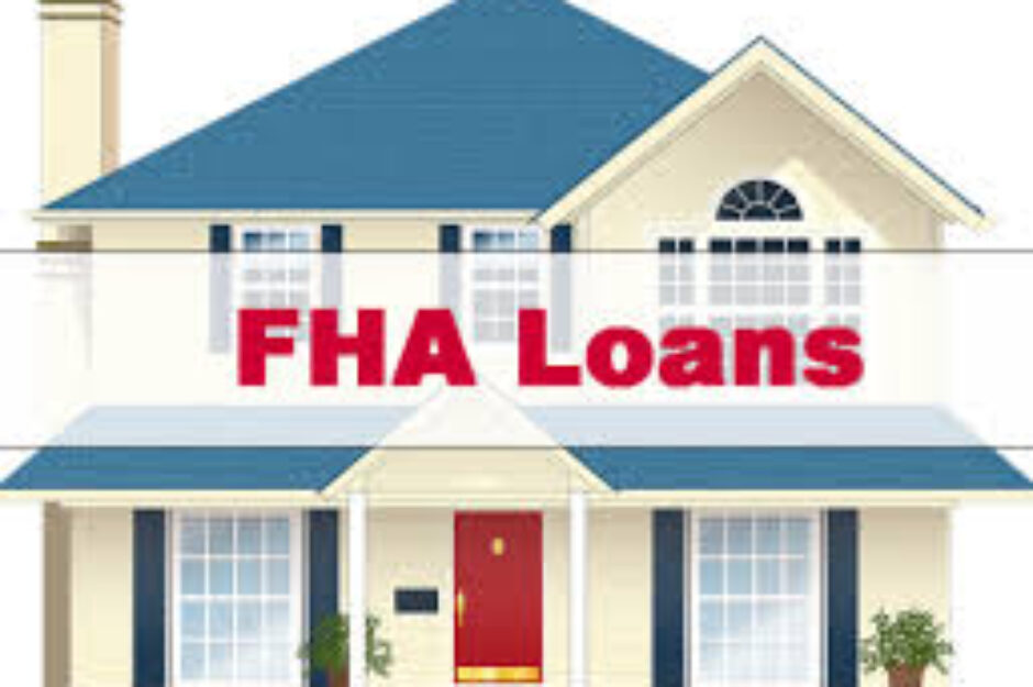 A house with the words fha loans on it.