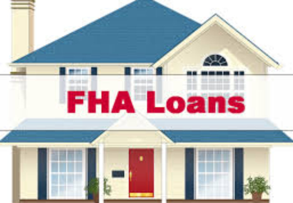 A house with the words fha loans on it.