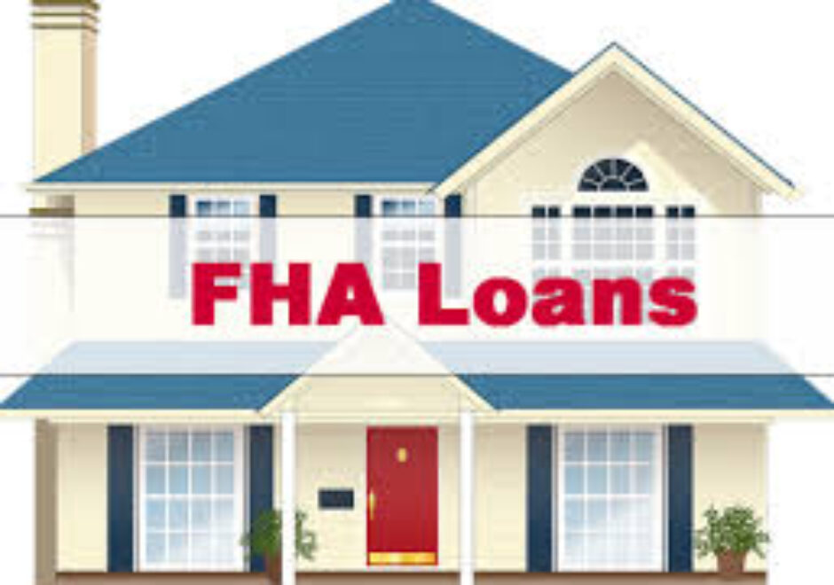 A house with the words fha loans on it.