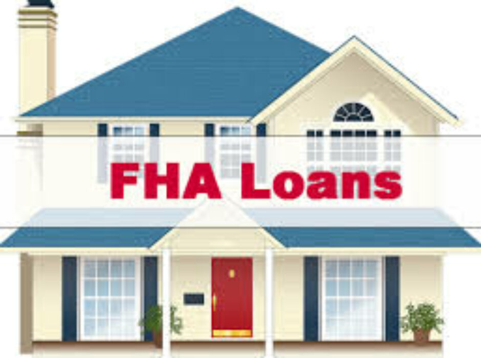 A house with the words fha loans on it.