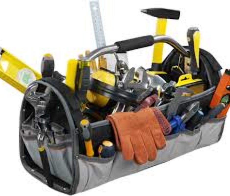 A tool bag filled with lots of tools.