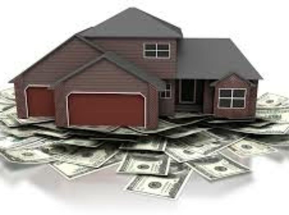 A house sitting on top of money.