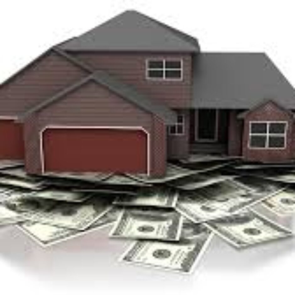 A house sitting on top of money.