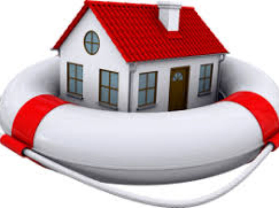 A house is in the middle of a life preserver.