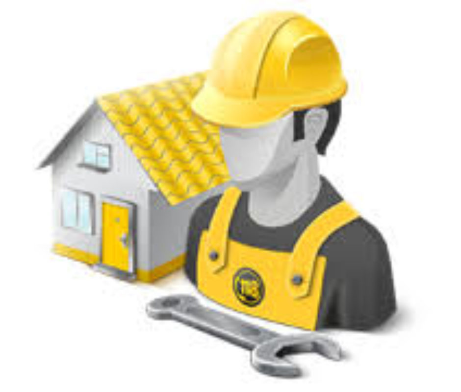 A construction worker with a house and wrench