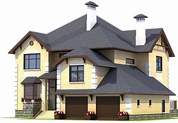 A large house with two garages and a driveway.